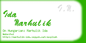 ida marhulik business card